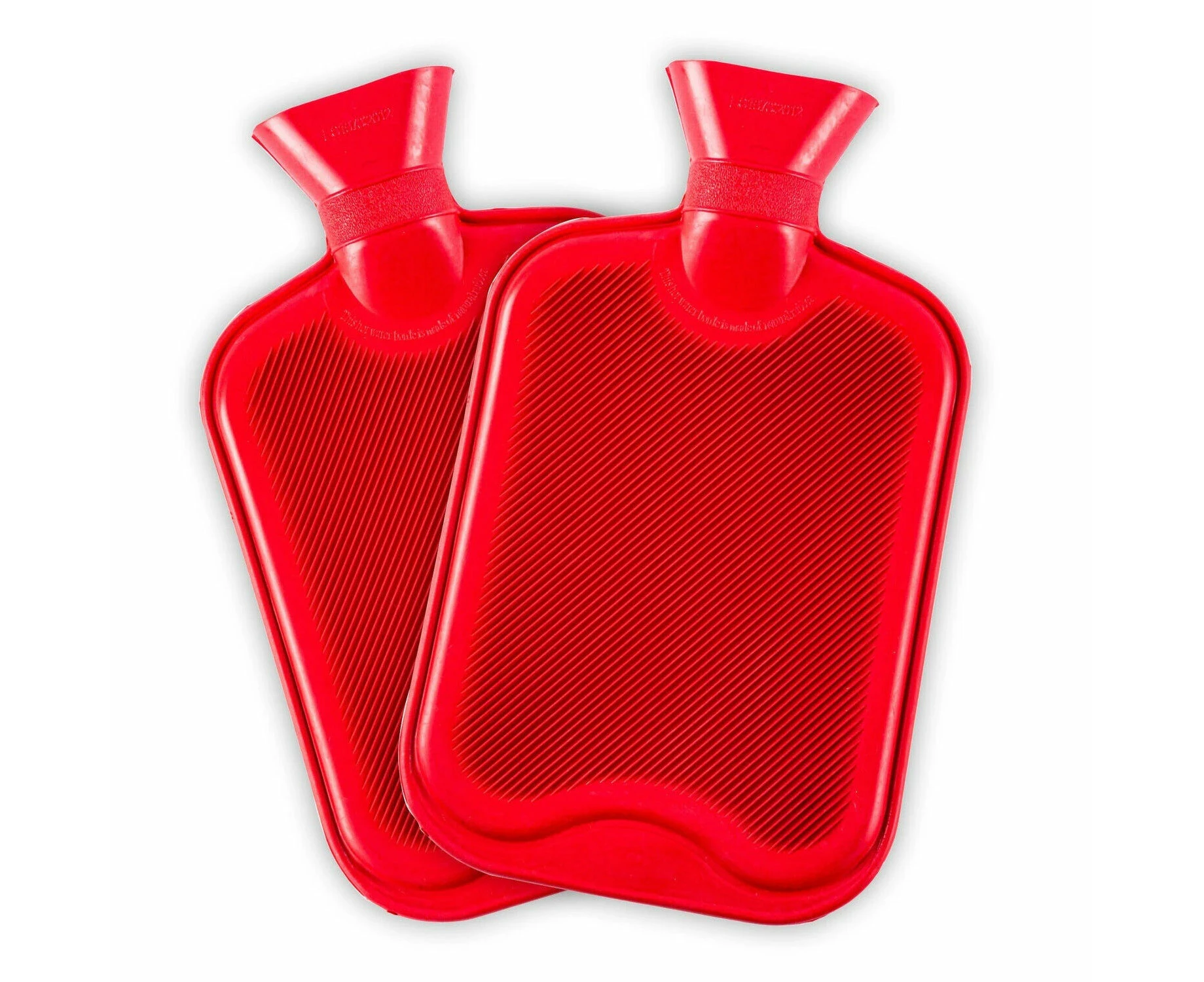 2pk Hot Water Bottle Various Colours Instant Warmth & Comfort 1.7L - Red