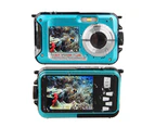 24MP Waterproof Digital Camera Underwater Camera for Snorkeling - Blue