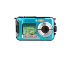 24MP Waterproof Digital Camera Underwater Camera for Snorkeling - Blue