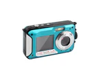 24MP Waterproof Digital Camera Underwater Camera for Snorkeling - Blue