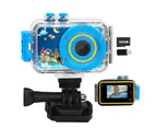 Kids Waterproof Camera Toys Outdoor Sports Camera with 32GB Memory Card - Blue