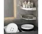 Triangular Corner Shower Caddy Shelf Bathroom Lazy Susan Turntable Organizer