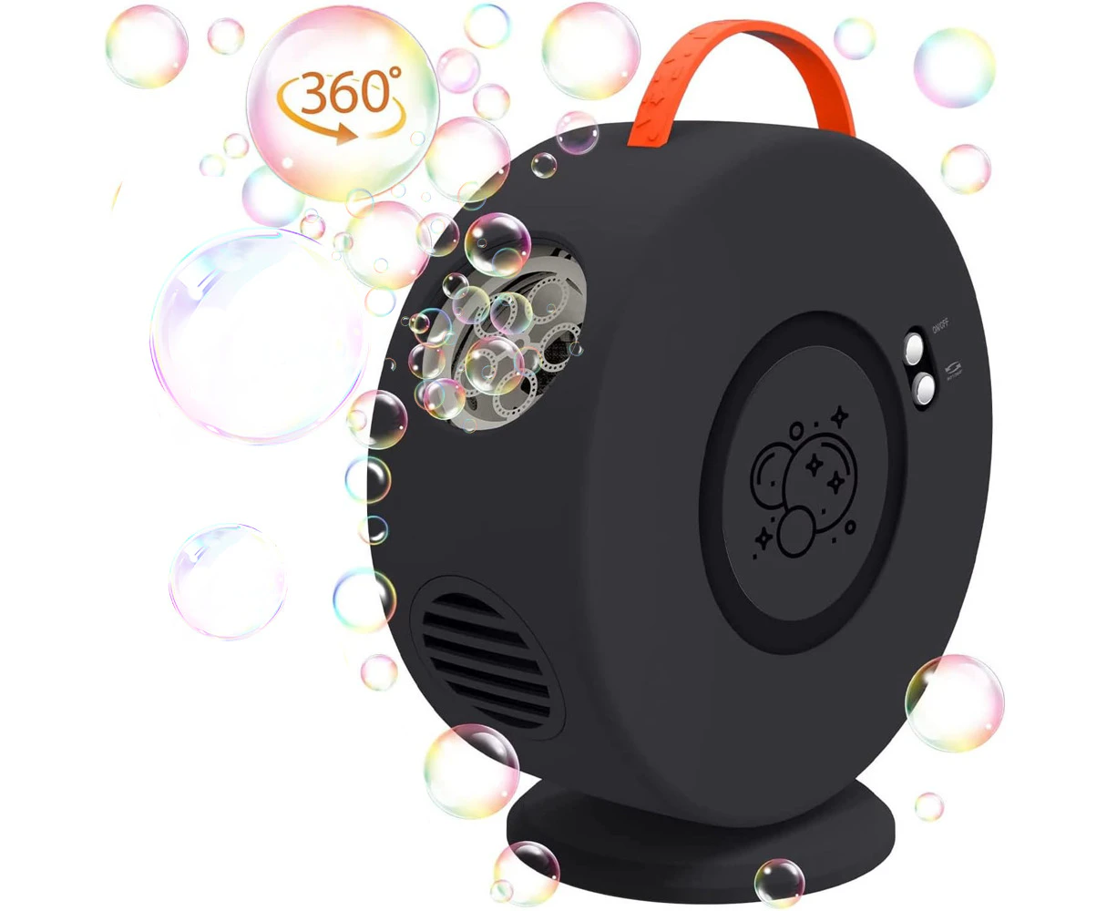 Portable Bubble Maker Electric Bubbles Toy for Outdoor Birthday Parties - Black