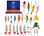 24 Days Fishing Christmas Countdown Baits Set Fishing Lure Advent Calendar