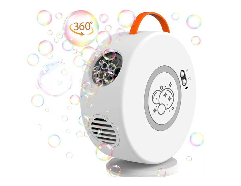 Portable Bubble Maker Electric Bubbles Toy for Outdoor Birthday Parties - White