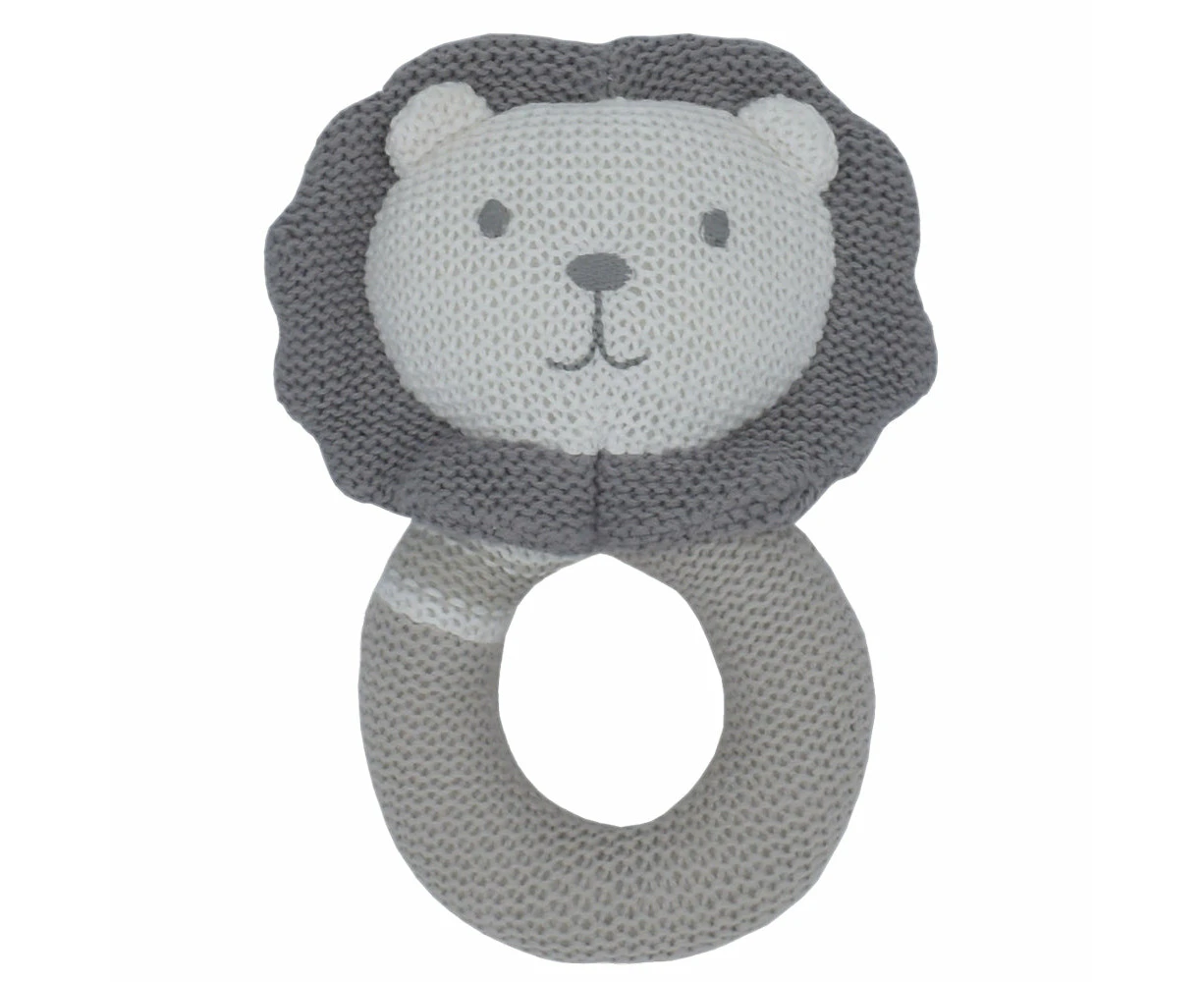 Austin the Lion Knitted Rattle