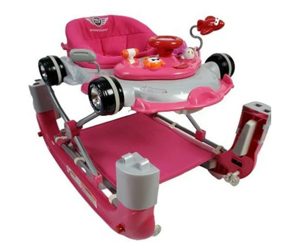 Racing Car 4 In 1 Baby Walker & Rocker Pink