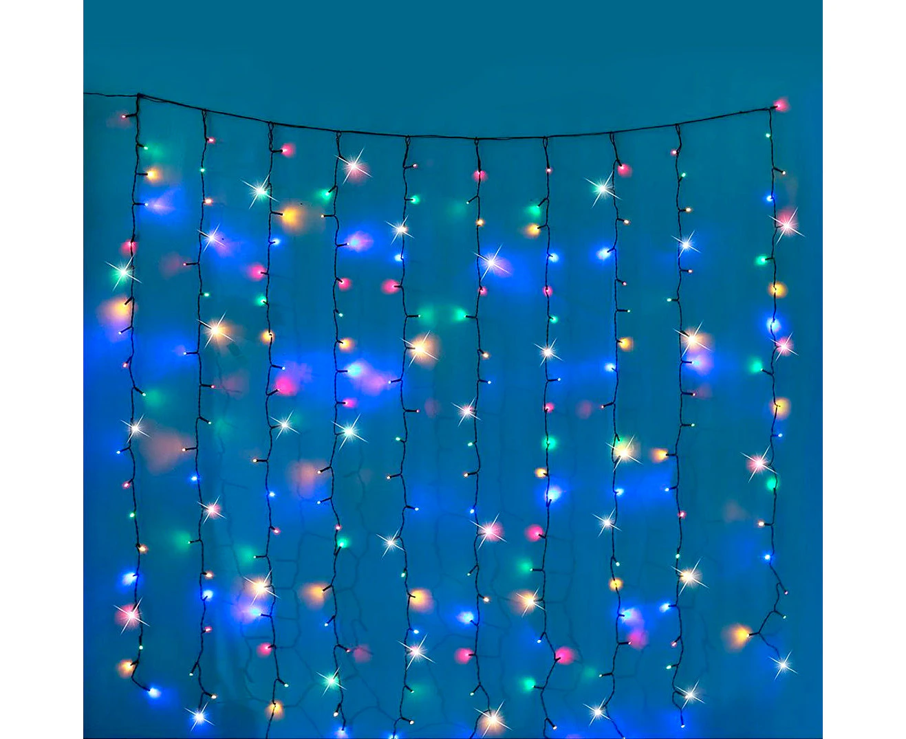 Clearance Christmas 500 LED Curtain Lights Waterflow Functions 5x2m Indoor/Outdoor - Multi