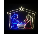 Christmas LED Motif Jesus Birth Mary Joseph in Stable Nativity Scene125x99cm Outdoor