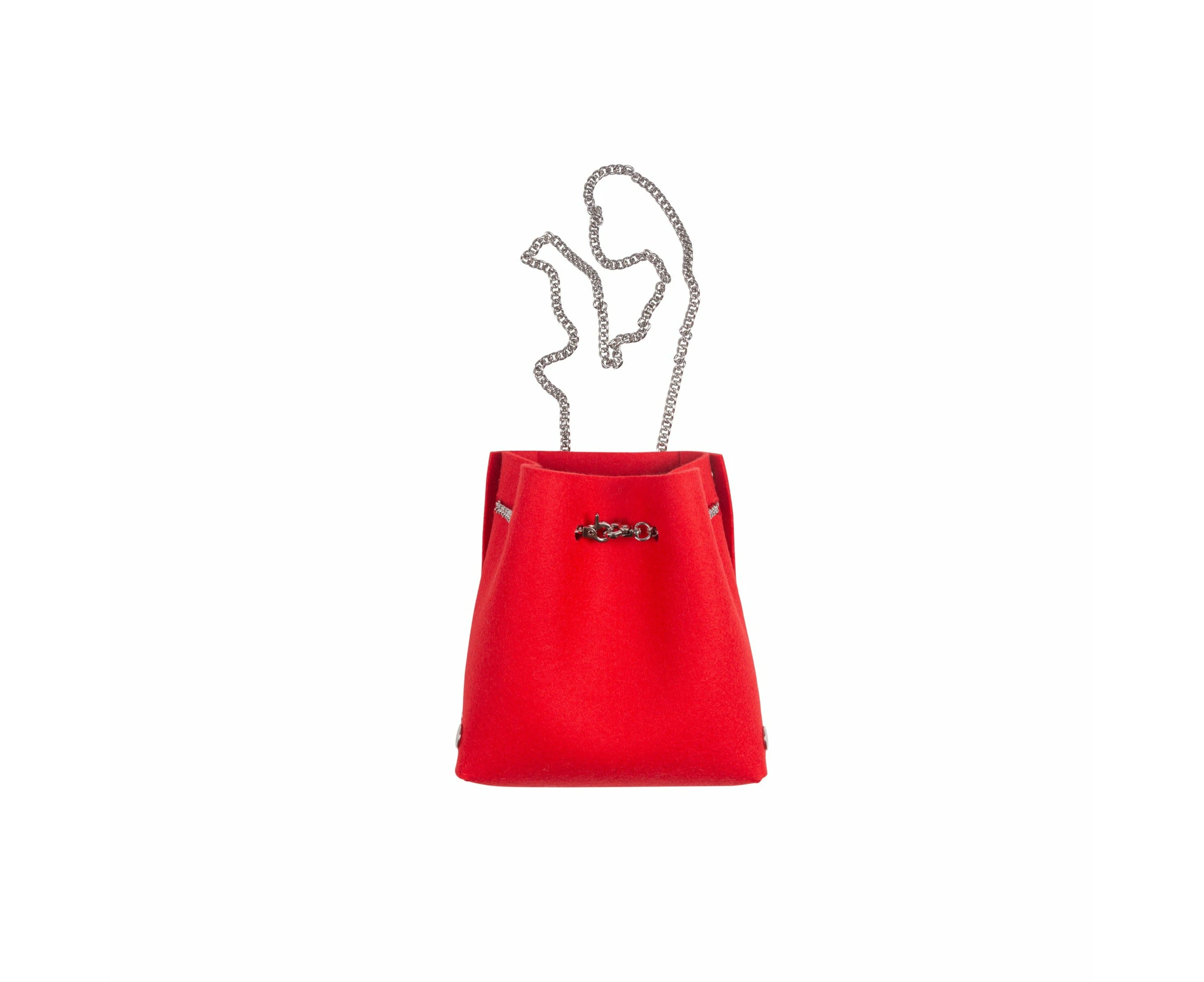 Katya Komarova Felt Bucket Bag - Red