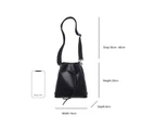 Katya Komarova Leather Bucket Bag w/Bamboo Handle - Black/Wide Black Strap