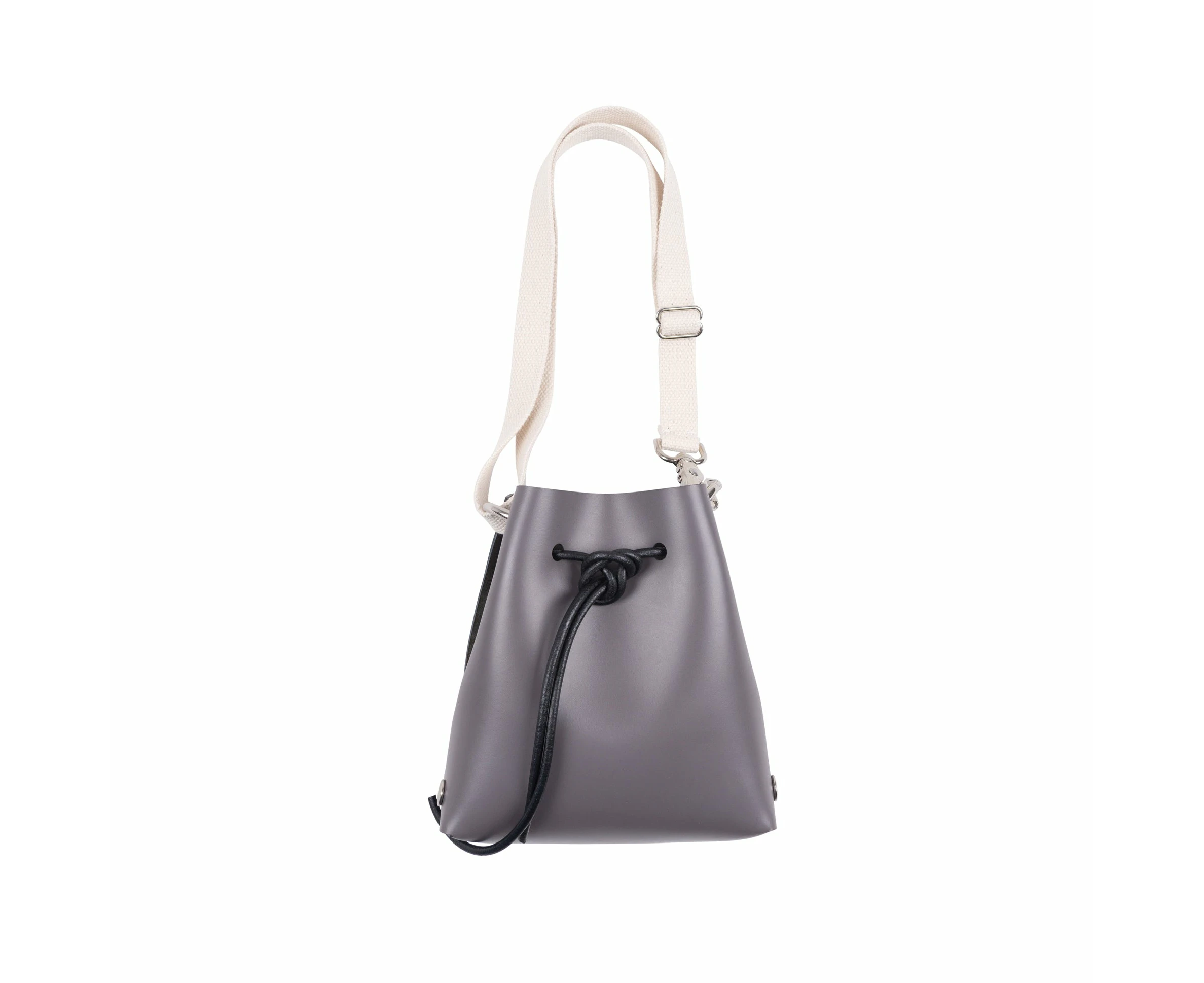 Katya Komarova Leather Bucket Bag - Grey/White