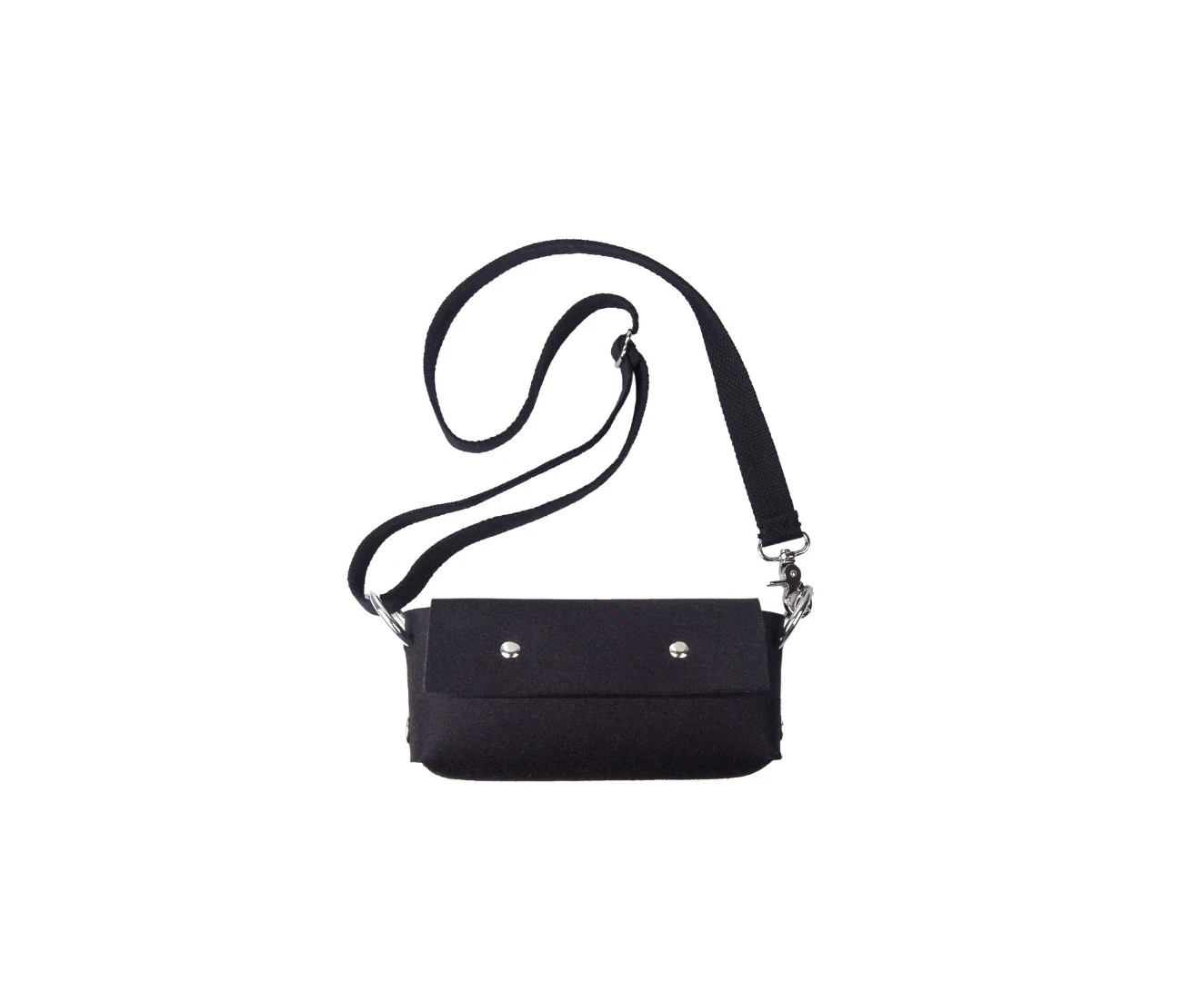 Katya Komarova Felt Baguette Bag - Black/Black