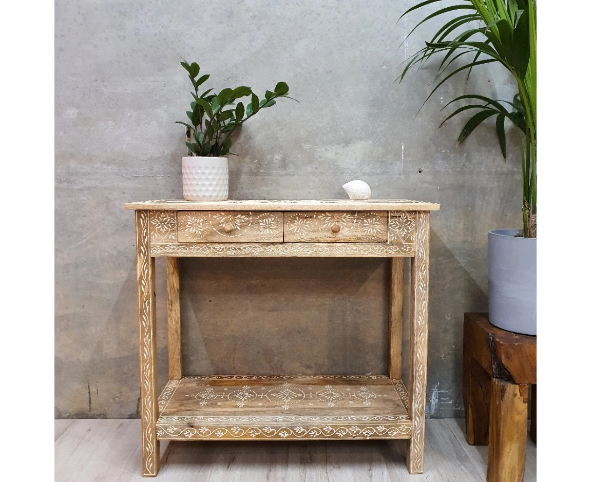 [MANGO TREES] "Evelyn" Wooden Hall Table/Console Table 80cm Hand Painted