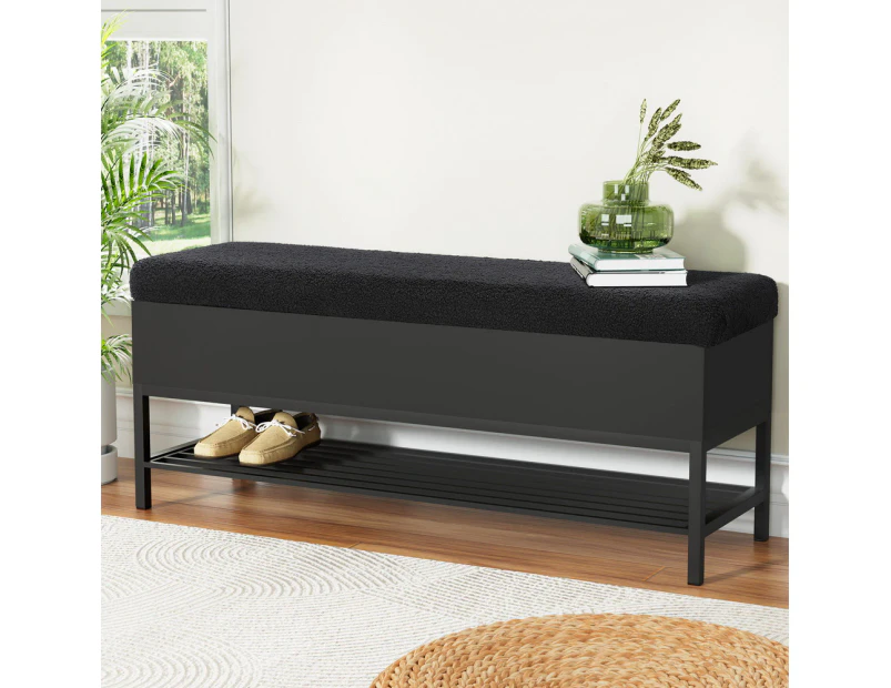 Artiss Storage Ottoman Blanket Box 110cm Boucle Shelf