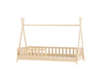 Artiss Bed Frame Wooden Kids House Frames Oak PUAH