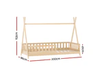 Artiss Bed Frame Wooden Kids House Frames Oak PUAH