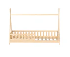 Artiss Bed Frame Wooden Kids House Frames Oak PUAH