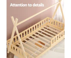 Artiss Bed Frame Wooden Kids House Frames Oak PUAH