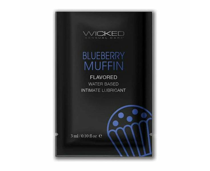 Wicked Sensual Care Water Based Lubricant .1 Oz Blueberry Muffin  Introducing The Wicked Sensual Care Blueberry Muffin Water Based Lubricant The Perfe