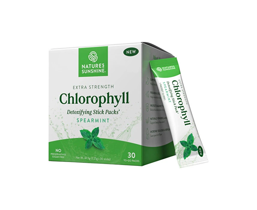 Nature's Sunshine Extra Strength Chlorophyll Spearmint Sachets 2.25g x 30 Pack