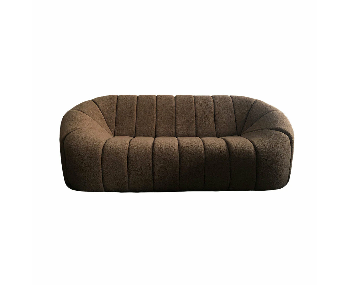 Samson Wool Couch 3-Seater Sofa Brown