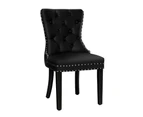 ALFORDSON 2x Dining Chairs Kitchen Lounge Padded Diamond Tufted PU Leather Black