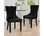 ALFORDSON 2x Dining Chairs Kitchen Lounge Padded Diamond Tufted PU Leather Black