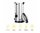 Maxkon 27L Water Dispenser Urn Instant Hot Cold Coffee Maker Tea Kettle Machine Commercial Home Stainless Steel with Tap