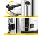 Maxkon 27L Water Dispenser Urn Instant Hot Cold Coffee Maker Tea Kettle Machine Commercial Home Stainless Steel with Tap