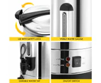 Maxkon 19L Water Dispenser Urn Instant Hot Cold Coffee Maker Machine Tea Kettle Home Commercial Stainless Steel with Tap