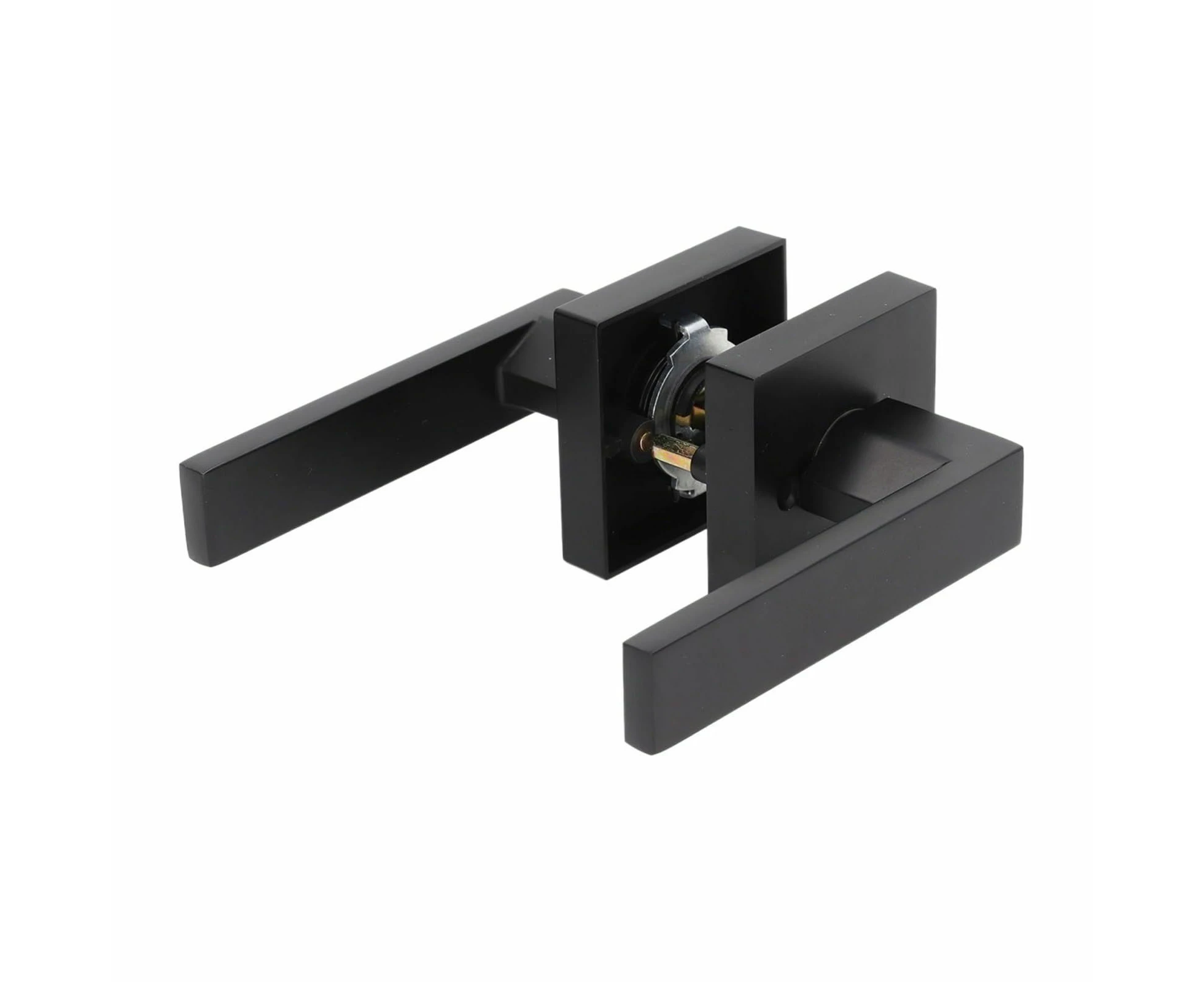 No Latch Decorative Door Lever Handle Zinc Alloy Brass Universal Design Door Handle for 30-50mm Thickness Col.Black