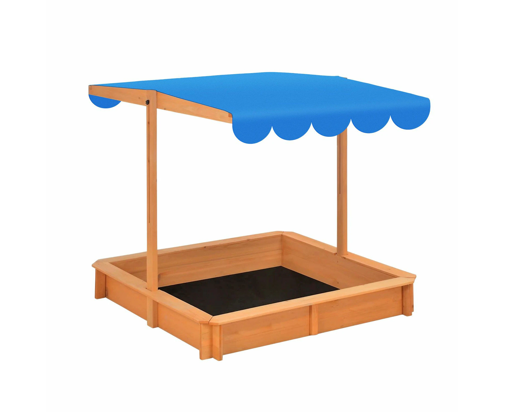 Kids Sandpit Box Canopy Outdoor Toys Sand Pit Children Play Station Wooden Set Ground Cover Beach Shade Seat Board Backyard Center 118cm Kidbot