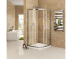 ELEGANT Curved Shower Enclosure and Anti-Slip Base,Nano Easy to Clean Tempered Glass,Sliding Shower Door Seal 6mm,Bath Screen,Right Side 1000x800mm