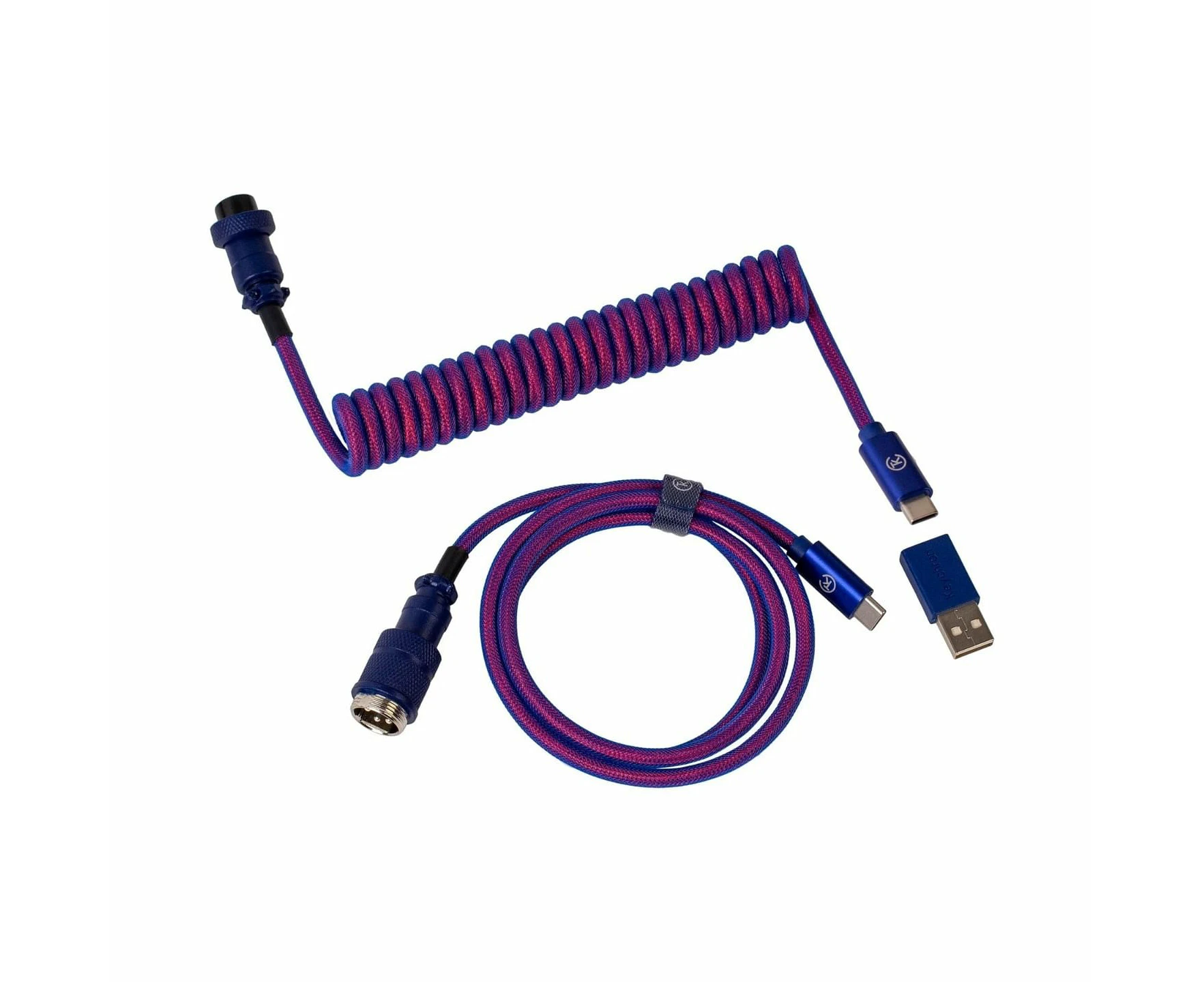 Keychron Premium Coiled Aviator Cable Purple Straight Cab-1 [CABKCCAB-1]