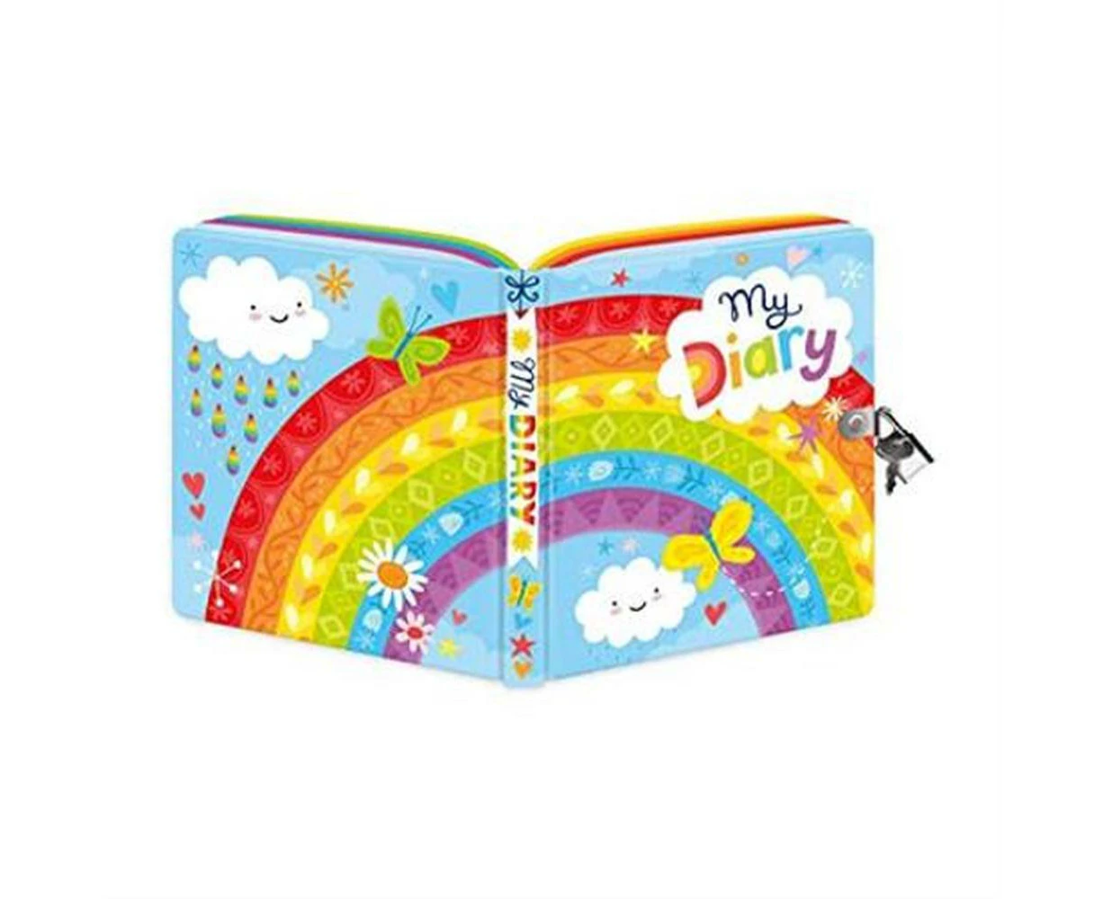 Lockable Diary - Rainbow World Foil Colouring Diaries