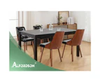 ALFORDSON 2x Dining Chairs Kitchen Lounge Padded Tufted Glossy PU Leather Black