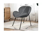 ALFORDSON Dining Chair Padded Seat Sherpa Grey