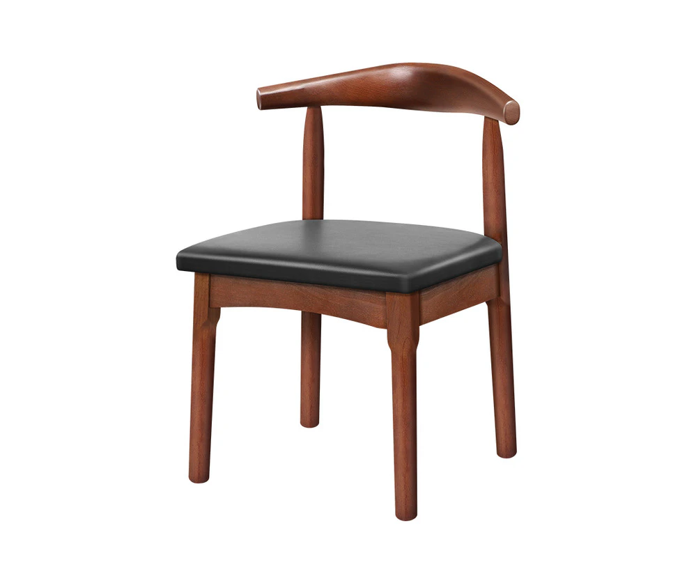 ALFORDSON Dining Chairs Walnut Wood PU Leather