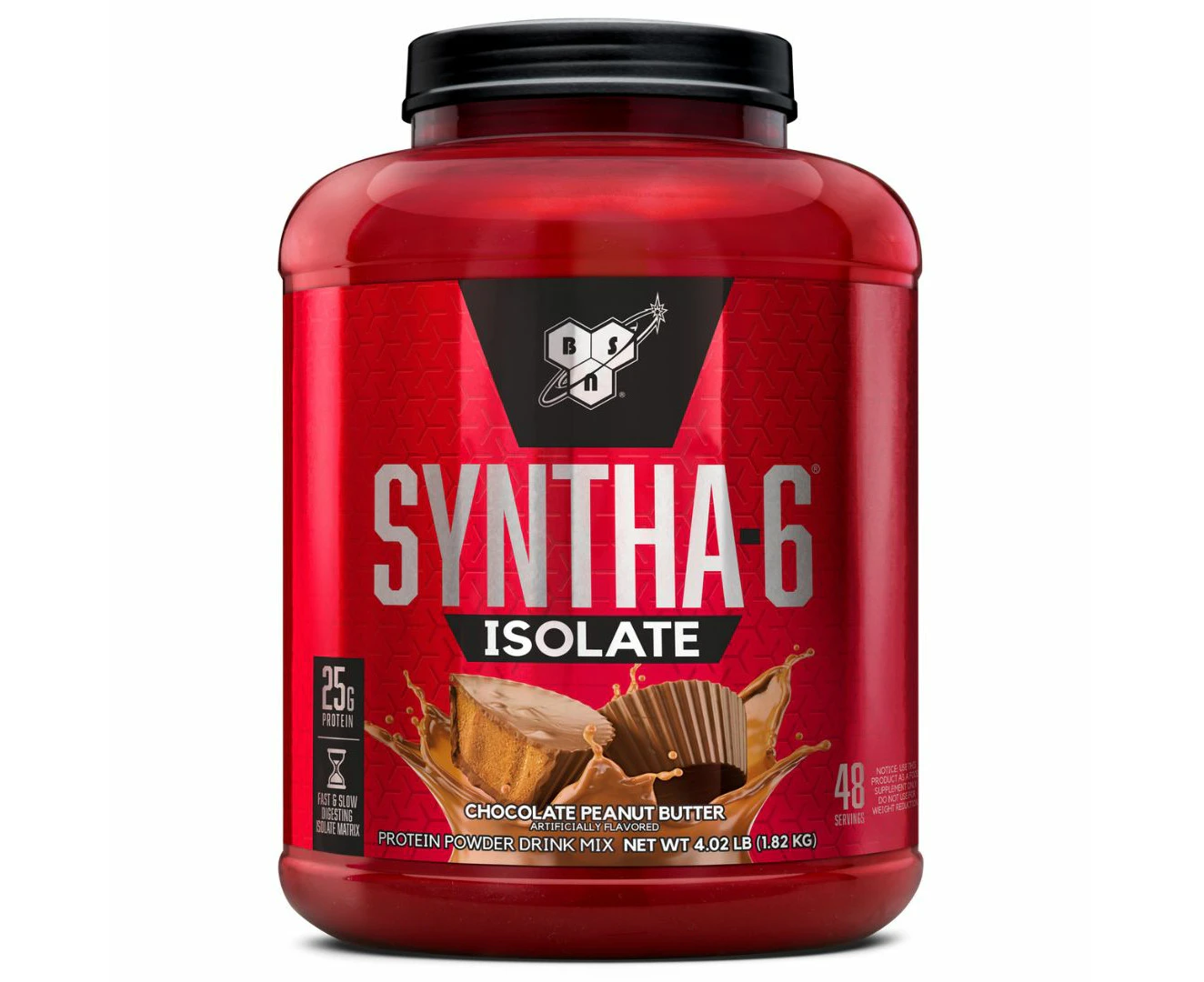 BSN Syntha-6 100% Isolate Protein Powder WPI 4.02 lb (1.82 kg) - Chocolate Peanut Butter