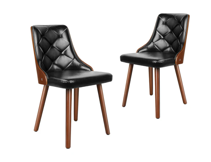 ALFORDSON 2x Dining Chairs Kitchen Lounge Glossy Black