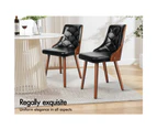 ALFORDSON 2x Dining Chairs Kitchen Lounge Glossy Black