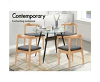 ALFORDSON Dining Chairs Oak Wood PU Leather