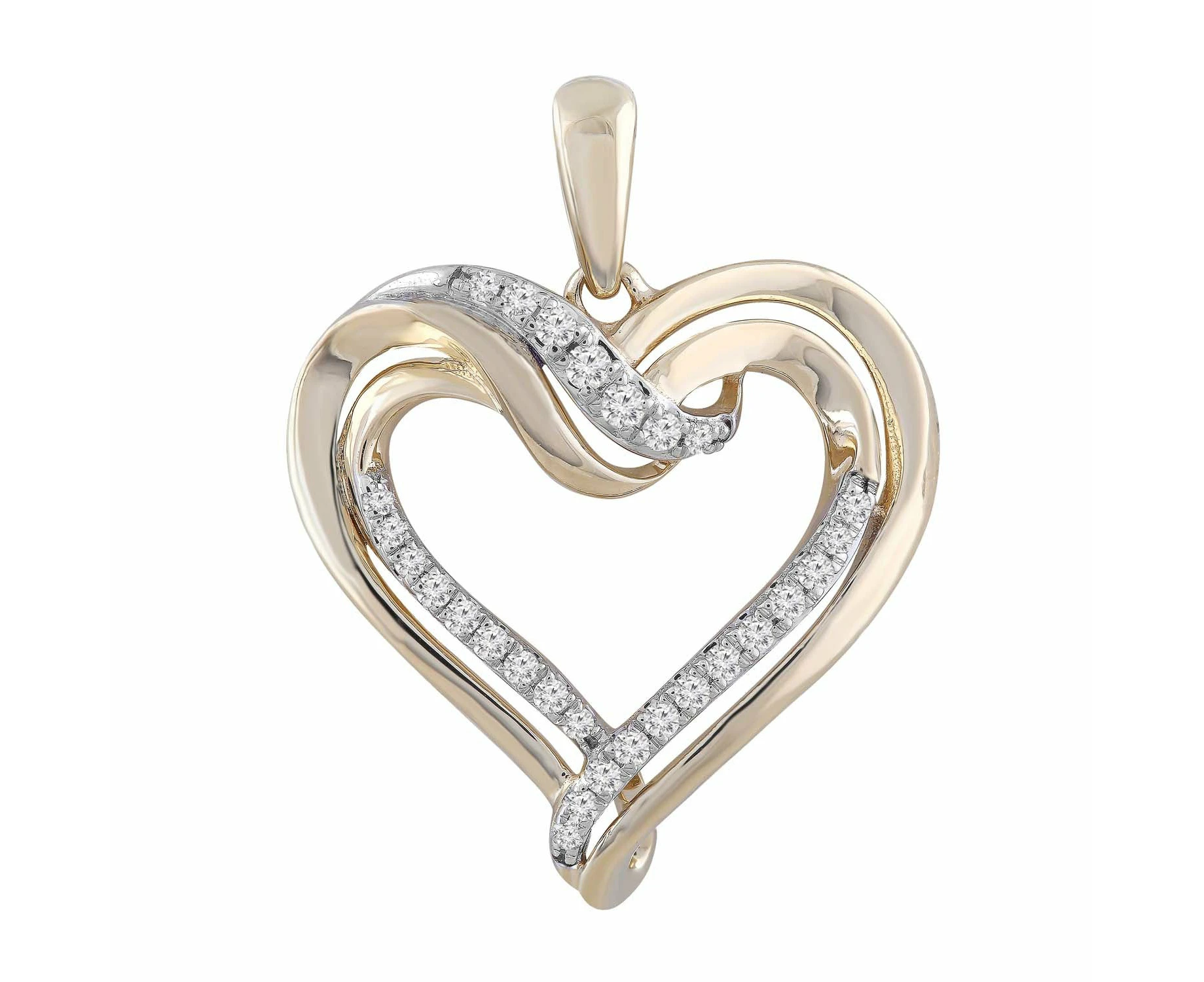 Heart Pendant with 0.15ct Diamond in 9K Yellow Gold