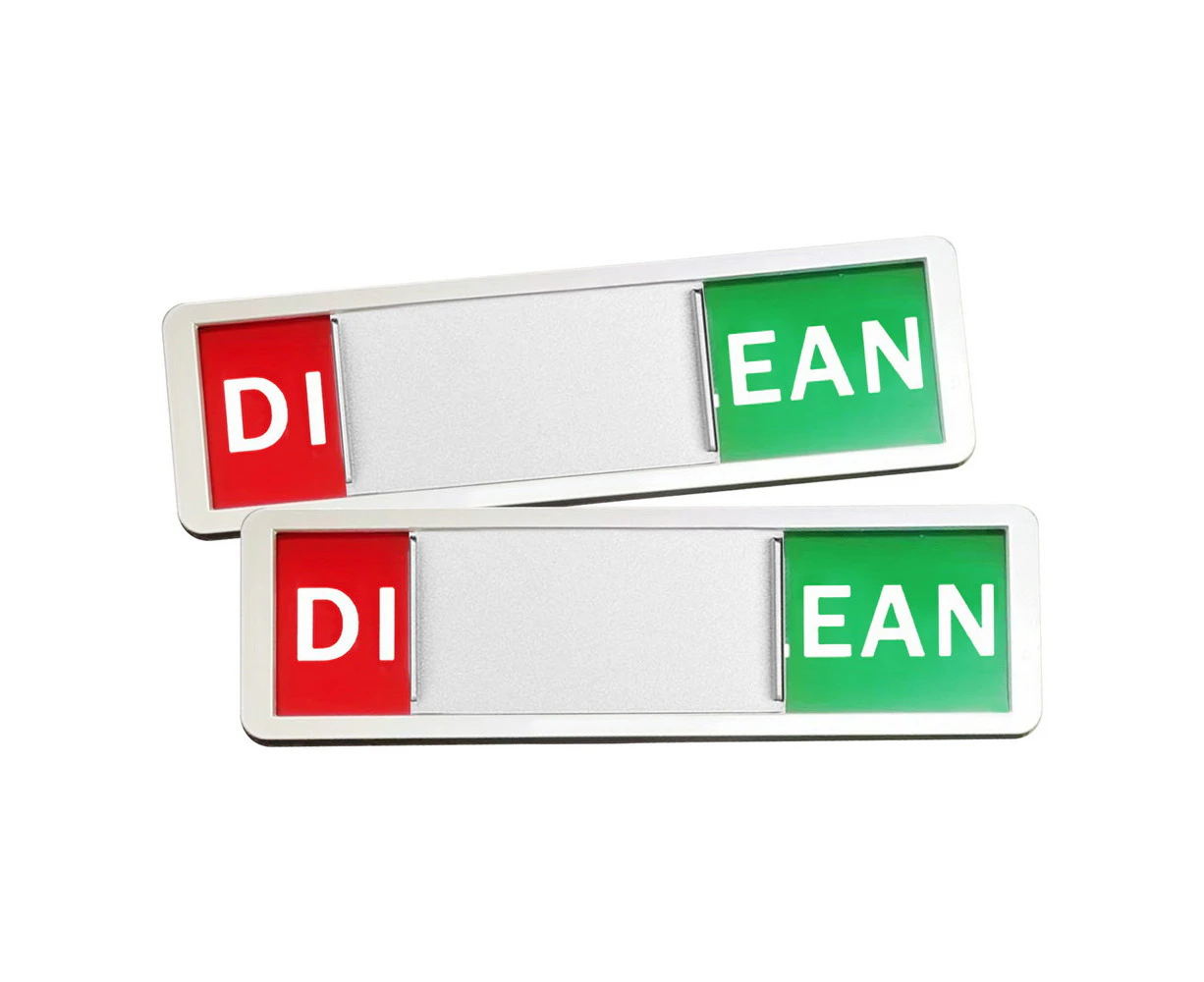 Dishwasher Magnet Clean Dirty Sign Indicator, 2pcs,Silver, Washing Strong Magnetic Sliding Slide Double-Sided Adhesives Stickers Non-Scratch Machine