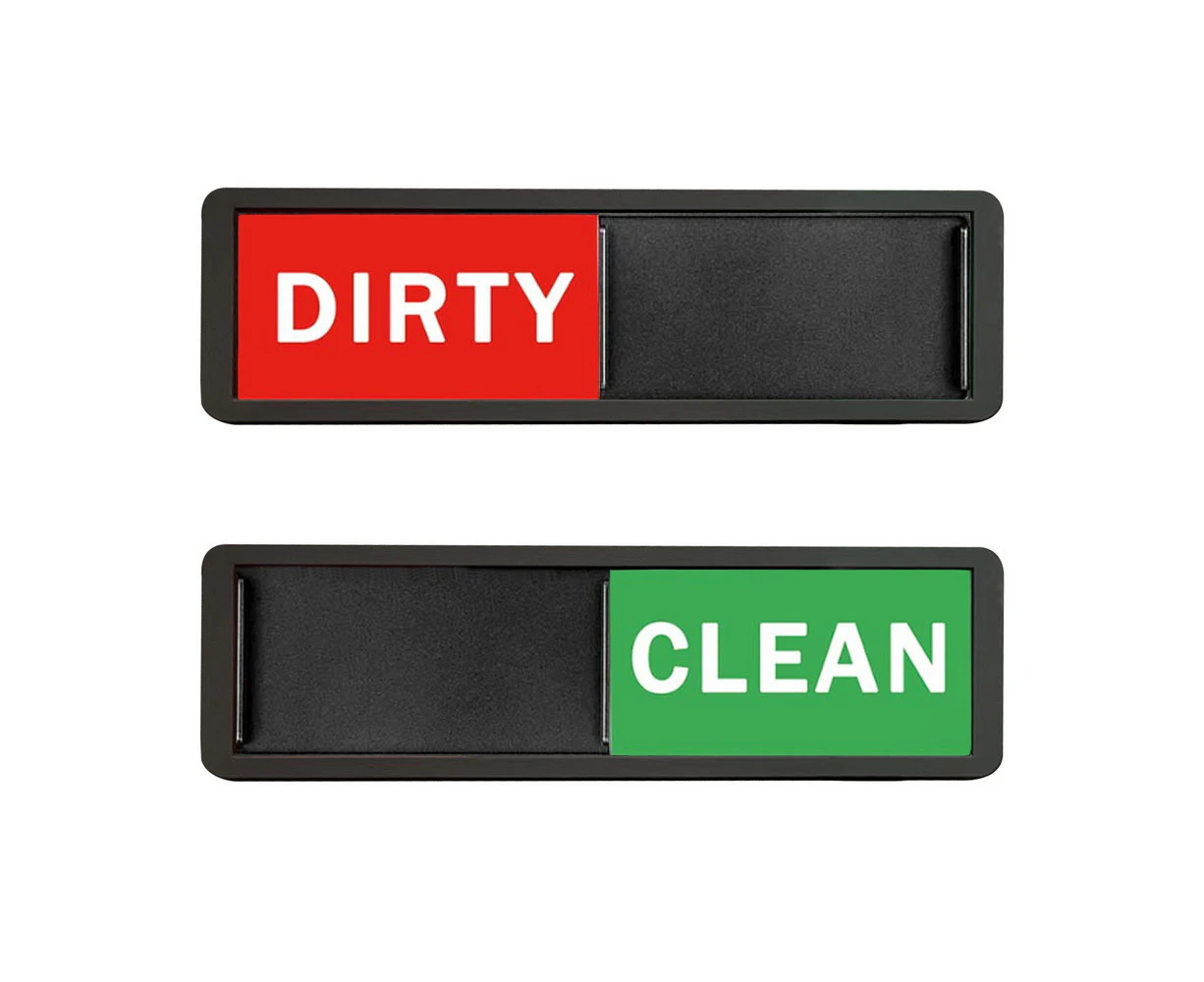 Dishwasher Magnet Clean Dirty Sign Indicator, 1pc,Black, Washing Strong Magnetic Sliding Slide Double-Sided Adhesives Stickers Non-Scratch Machine