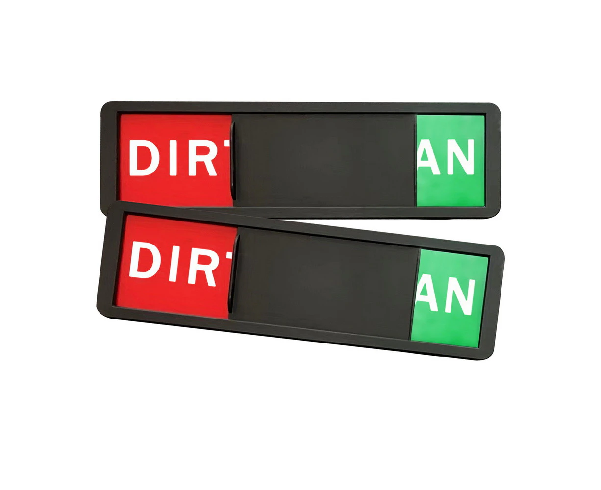 Dishwasher Magnet Clean Dirty Sign Indicator, 2pcs,Black, Washing Strong Magnetic Sliding Slide Double-Sided Adhesives Stickers Non-Scratch Machine