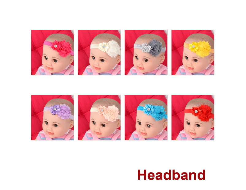 4X Headband Beauty Flower Baby Toddler Girl Kid Chiffon Infant Hair Bow Band