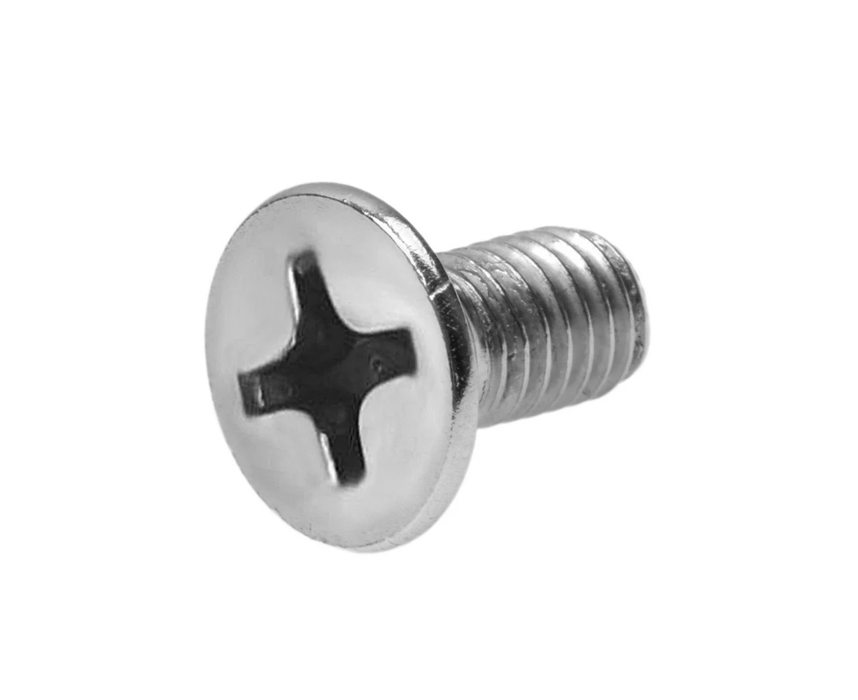 100X M6x12mm Flat Countersunk Head Phillips Machine Socket Screws Bolts G304 Stainless Steel Fully Threaded Metric Assortment Industry Furniture