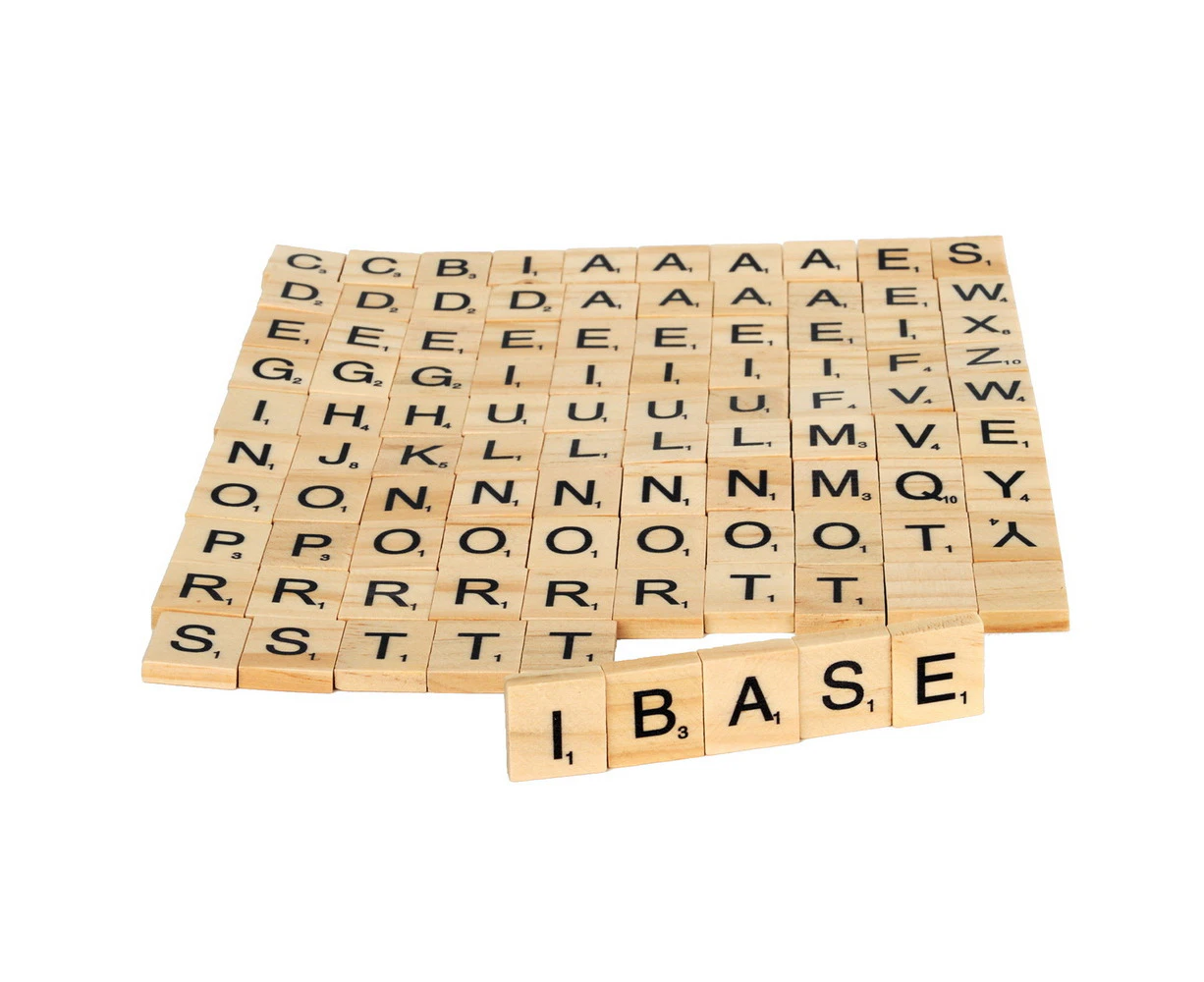 Wooden Alphabet Scrabble Tiles Set Letters Pieces Wood Crafts A-Z Capital Decoration Letter Scrapbooking Crossword Coasters Game Board Spelling 300X